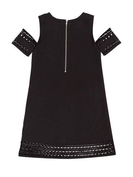 Deux Par Deux Oscars Night Open Shoulder Black Dress Girls 4-12