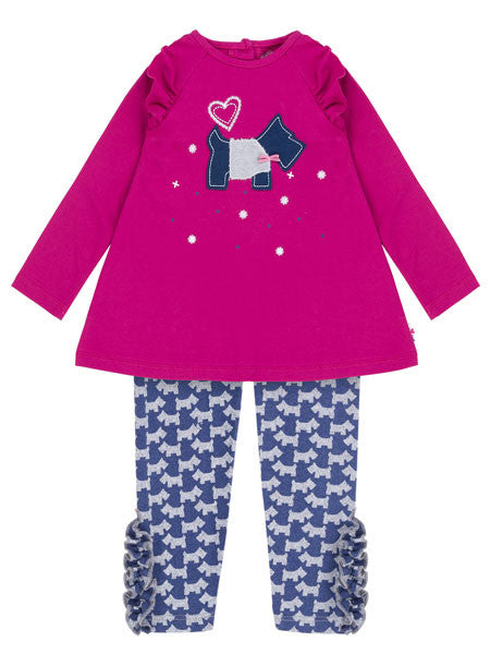 Deux Par Deux Preppy Chic Raspberry Tunic and Legging Set 12M