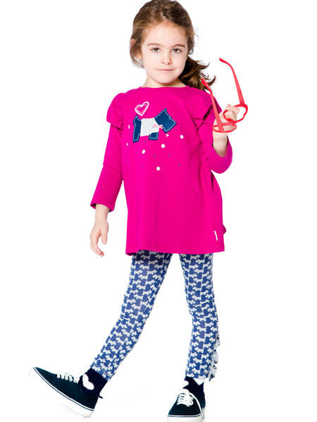 Deux Par Deux Preppy Chic Raspberry Tunic and Legging Set 12M-4