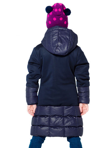 Deux Par Deux Puffy Long Coat Eclipse Blue