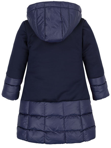 Deux Par Deux Puffy Long Coat Eclipse Blue