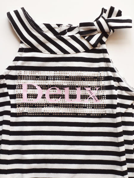 Deux Par Deux Stripe Jersey Dress Size 2