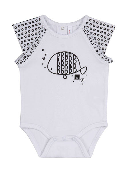 Deux Par Deux White and Black Bodysuit & Skirt Set Sizes 9M-24M
