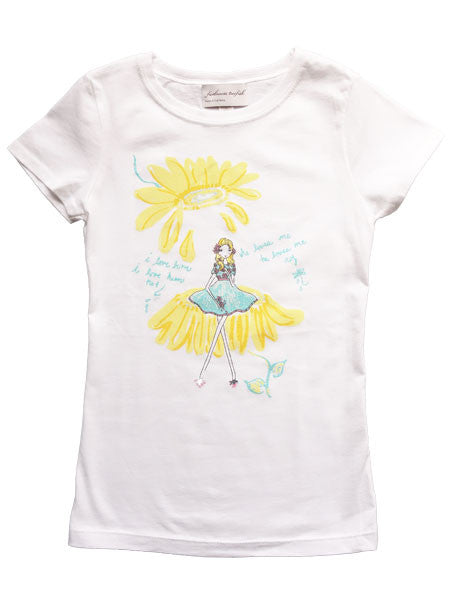 Fiveloaves Twofish Daisy Girl Screen Print Tee