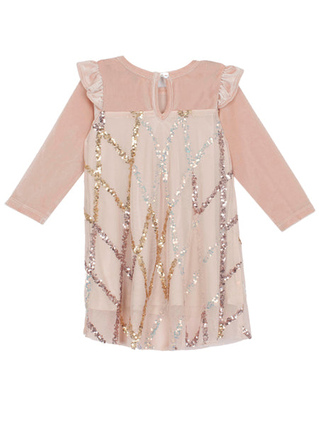Isobella & Chloe Ayla Velvet & Mesh Dress Long Sleeve Baby and Toddler