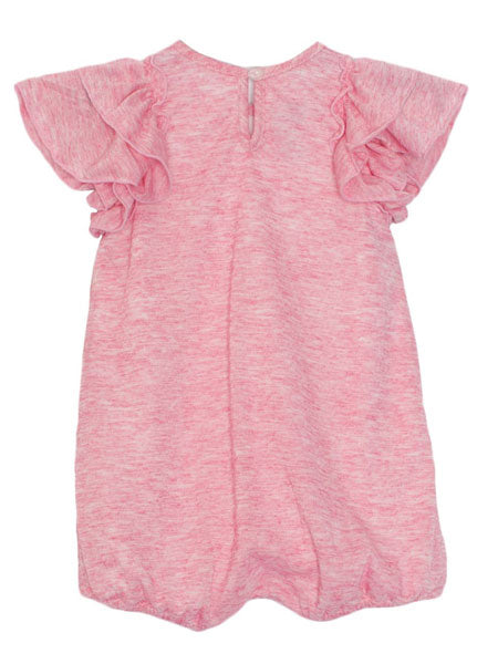 Isobella & Chloe Pink Knit Ruffle Romper