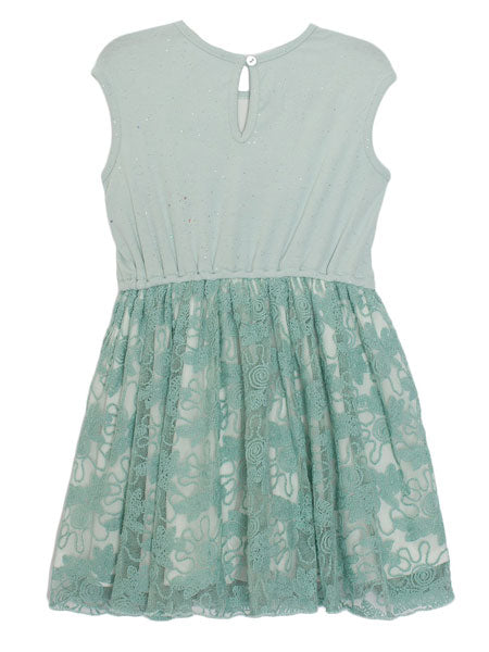 Isobella & Chloe Knit Embroidered Chiffon Dress Girls