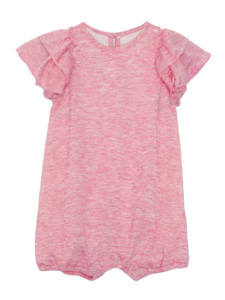 Isobella & Chloe Pink Knit Ruffle Baby Romper