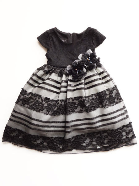 Isobella & Chloe Peyton Black Lace Tulle Baby Girls Dress