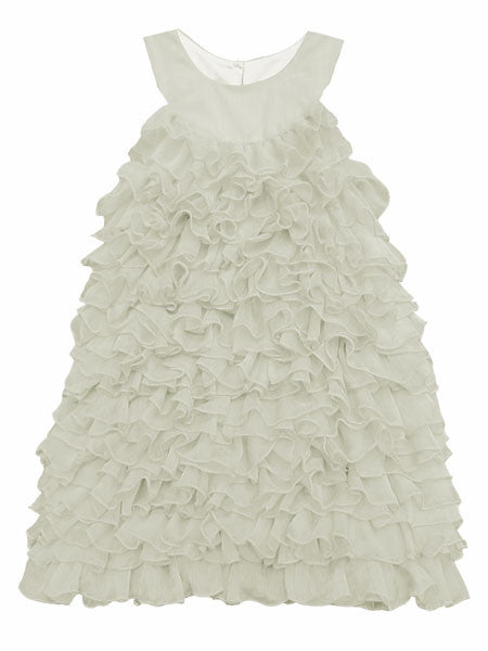 Isobella & Chloe Darleen White Tiered Chiffon Party Dress 24M, 2T