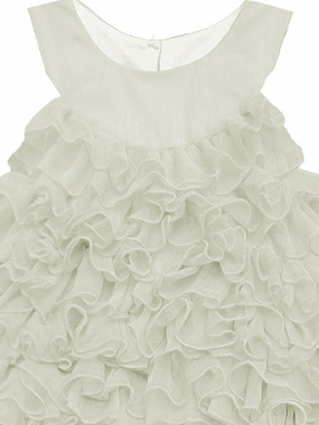 Isobella & Chloe Darleen White Tiered Chiffon Party Dress 24M, 2T