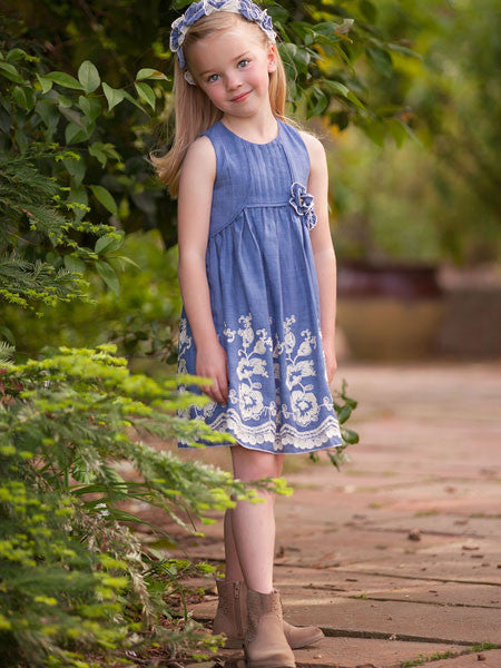 Isobella & Chloe Sweetwater Blue Dress Girls Size 5