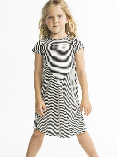 Joah Love Black & White Shanell Striped Dress Sizes 4-12