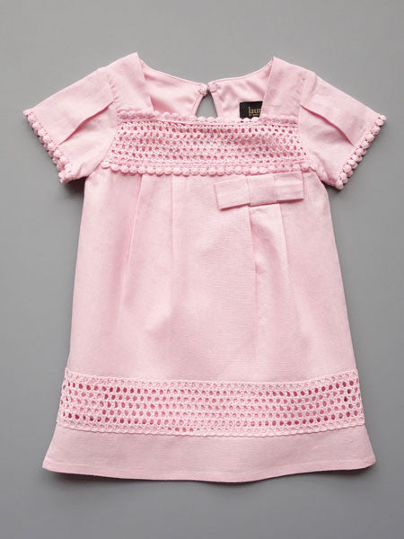 LAUNDRY by Shelli Segal Maria Linen Blend Piink Dress Baby & Toddler Girls