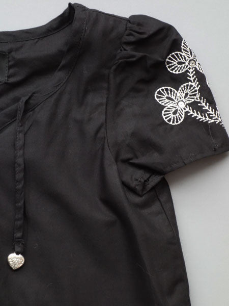 LAUNDRY by Shelli Segal Girls Black & Silver Cotton Dress Sizes 4-7