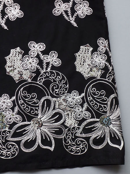 LAUNDRY by Shelli Segal Girls Black & Silver Cotton Dress Sizes 4-7