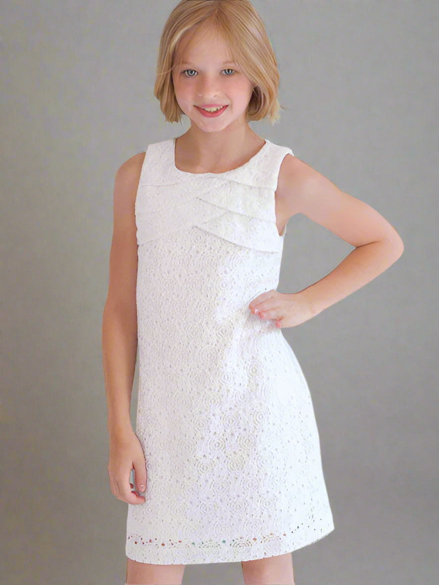 LAUNDRY by Shelli Segal Kate Eyelet Knit Dress Sizes 4-6X