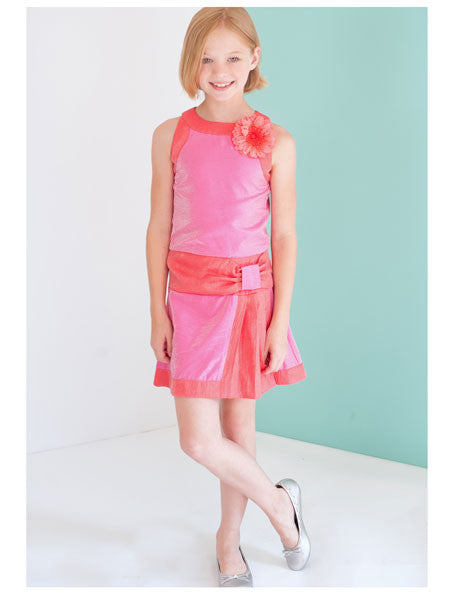 LAUNDRY by Shelli Segal Kelly Girls Fuchsia Dress Size 7