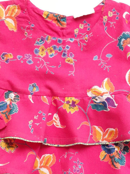 Little Handprint Dorset Pink Ruffle Top Toddler Girls