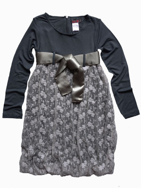 Lofff Grey Lace Girls Party Dress Sizes 4, 6