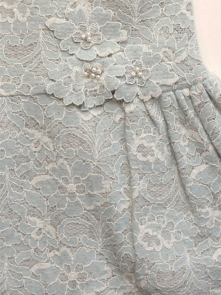 Luli & Me Blue Lace on Gray Knit Dress 2T-6