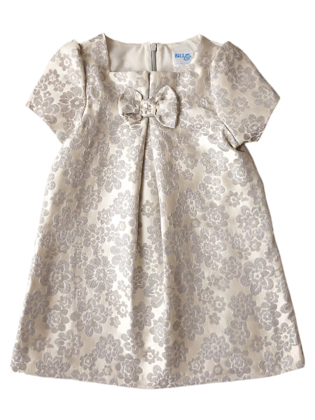 Luli & Me Floral Grey Jacquard Dress Size 3T