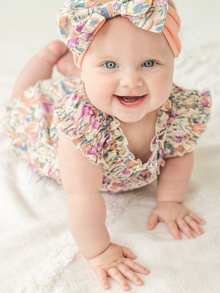Mabel + Honey Blooming Beauty Floral Woven Romper
