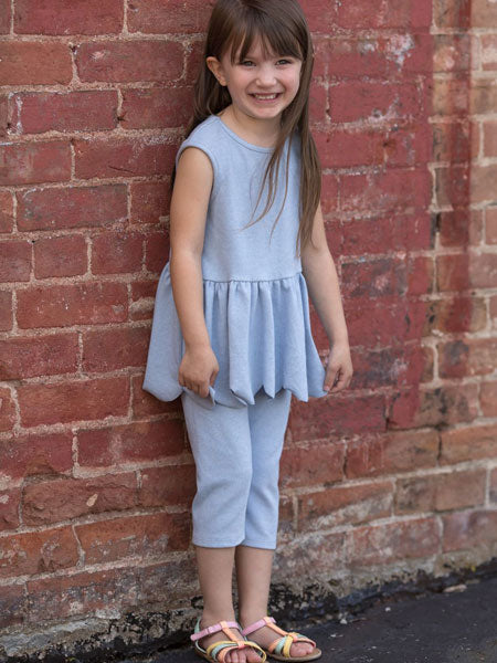 Mabel + Honey Blue Scallop 2 PC Set Little Girls