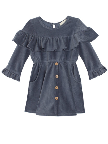 Mabel + Honey Blue Haze Corduroy Dress 2T-8 llbd shop Mabel + Honey Blue Haze Corduroy Dress 2T-8 llbd shop