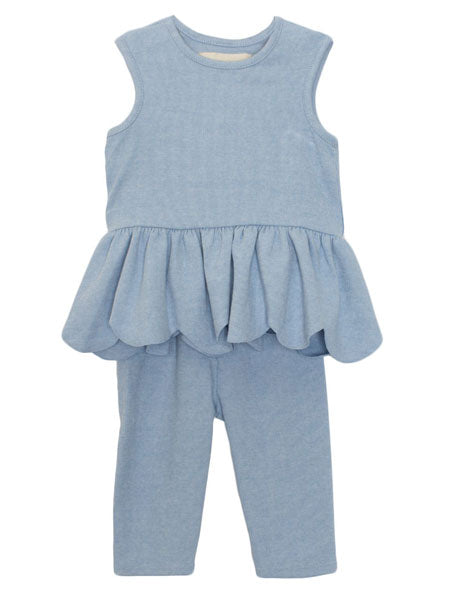 Mabel + Honey Blue Scallop 2 PC Set 12M-6Y