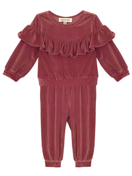 Mabel + Honey Sugar Plum Velvet 2 PC Set Baby & Toddler Girls