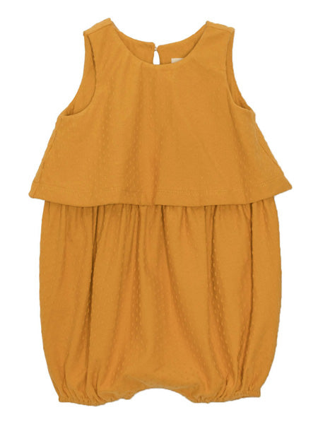 Mabel + Honey Open Hearts Knit Romper Mustard