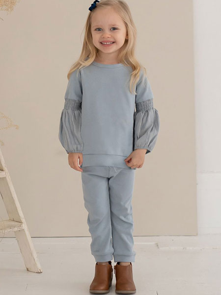 Mabel + Honey Daydreamer Knit 2PC Set Blue Girls 5-7