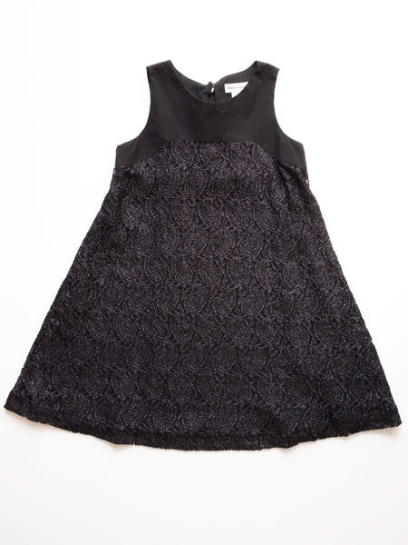 Maria Casero Foil Lace Girls Black Dress Size 7