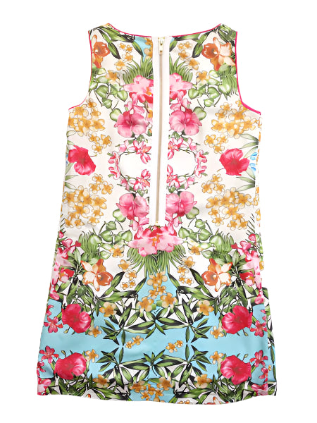 Maria Casero Tropical Floral Print Girls Dress Size 8
