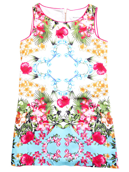 Maria Casero Tropical Floral Print Girls Dress Size 8