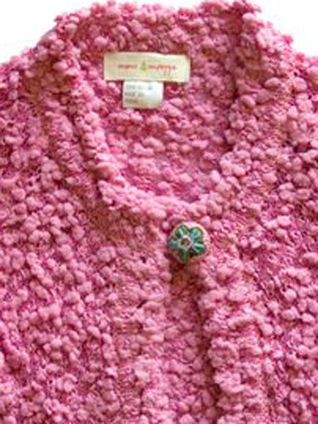 Mimi & Maggie Pink Knobby Cardigan Size 4