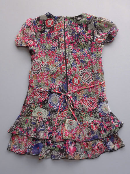 KC Parker by Hartstrings Black Floral Chiffon Girls Dress Size 4