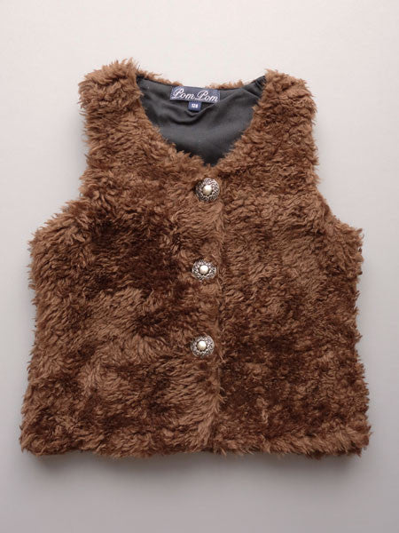 Pom Pom Pitoes Faux Fur Girls Vest Sizes 5-10
