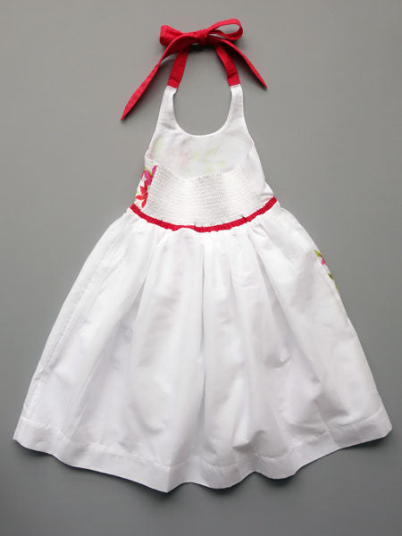Sophie Catalou Cerise White Halter Dress Toddler Girls Size 2