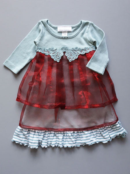 Toni Tierney Baby Girls Misty Green Holiday Dress Size 12M