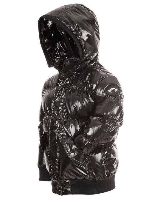 Appaman Puffy Coat Black Glitter Girls Size 12
