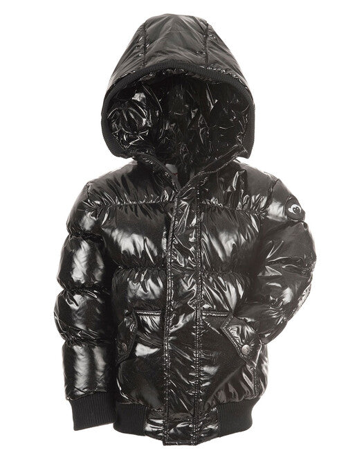 Appaman Puffy Coat Black Glitter Girls Size 12