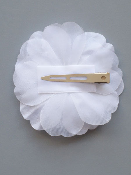 Bows Arts White Dahlia Hair Clippie