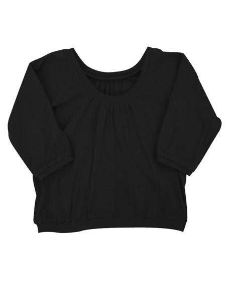 Kit+Lili Claire Girls Black Cotton Top Size 8