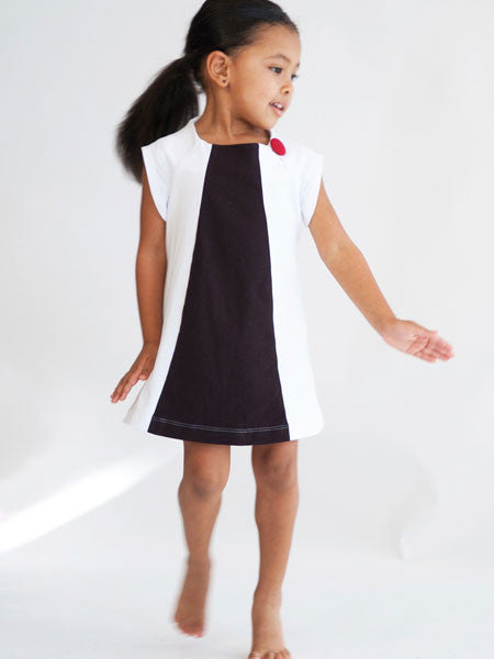 Llum Miro White and Black Jersey Dress Sizes 2T-8