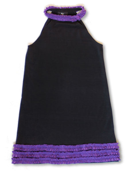 Llum Bertoia Dress Black & Purple Halter Toddler llbd shop Exclusive