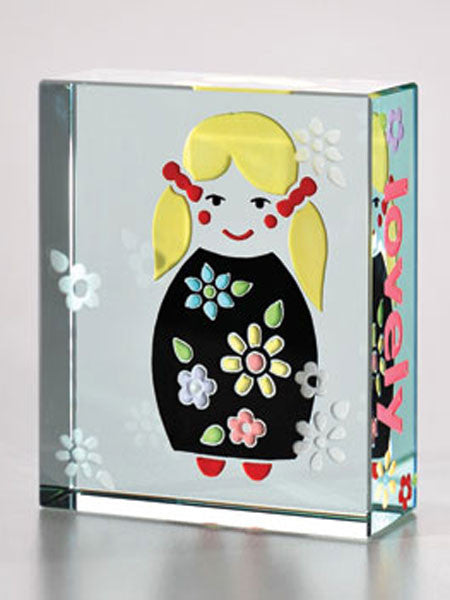 Spaceform Girls Collectible 2" Art Glass, Desktop and Room Decor