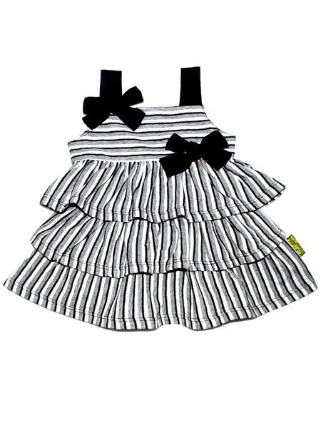 Sophie Catalou Black & White Baby Girls Romper Dress