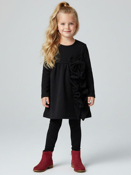 A. Bird Mena Girls Black Tunic Dress Size 4